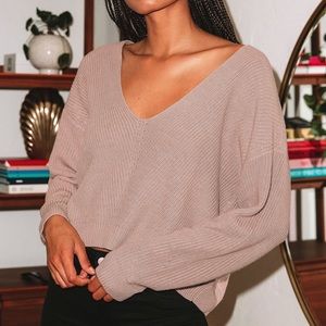 Brand New lulu’s Feel It Still taupe knit sweater